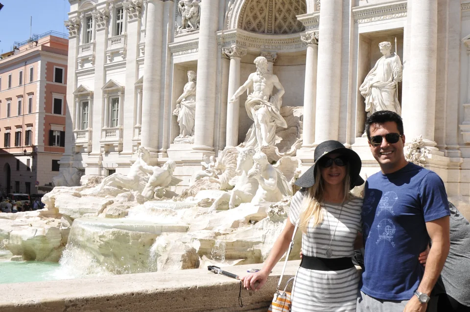Alex and Kristin together in front of the Trevi Fountain